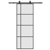 vidaXL Porte coulissante kit de quincaillerie noir 76x205 cm verre ESG