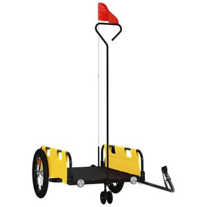 vidaXL Remorque de v&eacute;lo jaune tissu oxford et fer