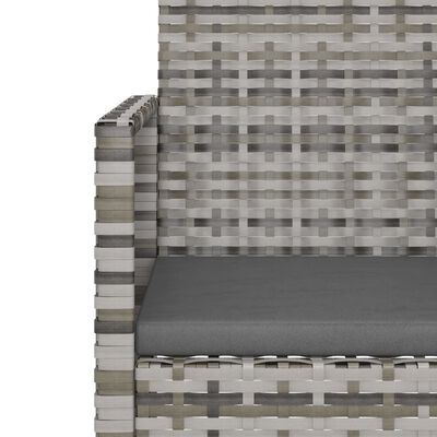 vidaXL Mobilier d'extérieur 4 pcs avec coussins Résine tressée Gris