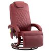 vidaXL Fauteuil de massage TV inclinable rouge bordeaux similicuir