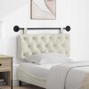 vidaXL T&ecirc;te de lit suspendue Cr&egrave;me 110 x 55 x 7 cm Velours