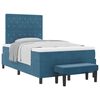 vidaXL Lit &agrave; ressorts avec t&ecirc;te de lit Bleu fonc&eacute; 200 x 120 cm Velours