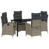 vidaXL Ensemble de salle &agrave; manger pour jardin 5 pcs Gris polyrotin