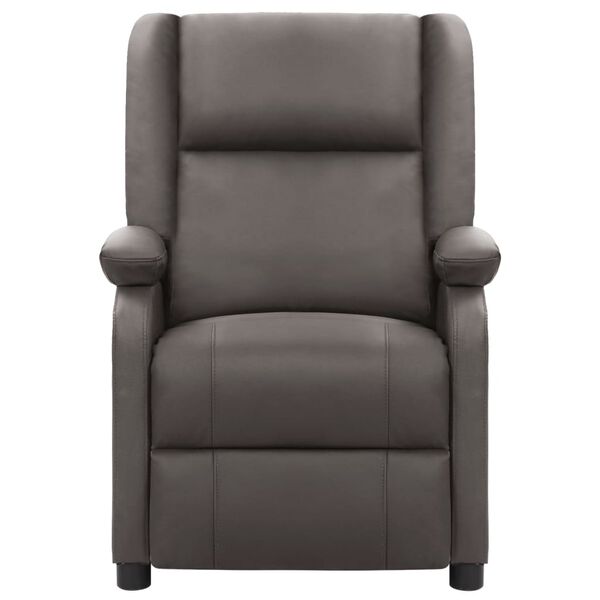 vidaXL Fauteuil inclinable gris cuir v&eacute;ritable