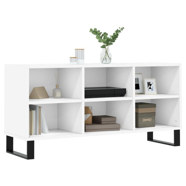 vidaXL Meuble TV blanc 103,5x30x50 cm bois d'ing&eacute;nierie
