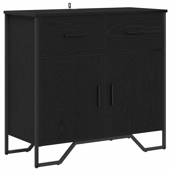 vidaXL Buffet avec tiroir Ch&ecirc;ne noir 79,5 x 35,5 x 74,5 cm