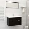 vidaXL Ensemble de meubles salle de bain 2 pcs Noir Bois d'ingénierie