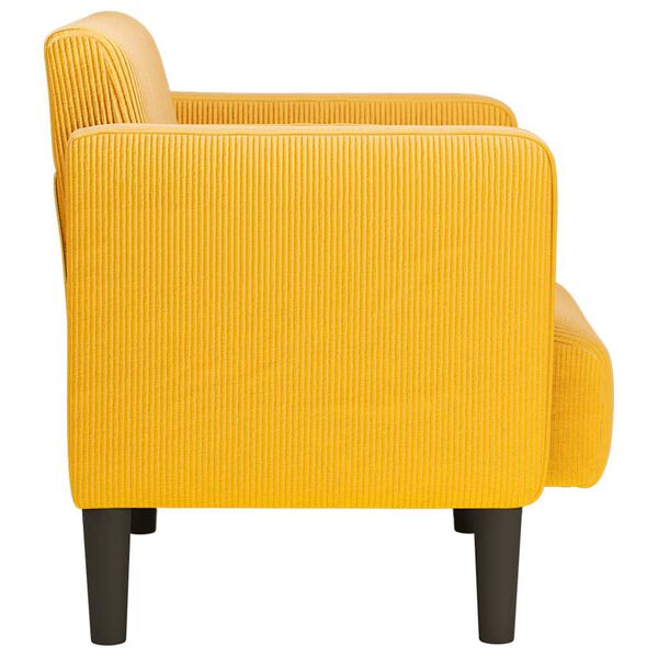 vidaXL Canapé-chaise accoudoirs jaune foncé 54 cm tissu velours côtelé