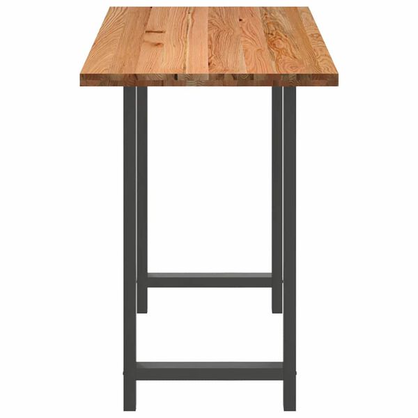 vidaXL Table de bar rectangulaire en bois massif de ch&ecirc;ne marron clair 200 x 80 x 112 cm
