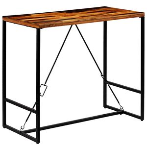 vidaXL Table de bar Bois de r&eacute;cup&eacute;ration massif 120x60x106 cm