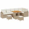 vidaXL Ensemble de canap&eacute; de jardin 9 pcs Beige polyrotin