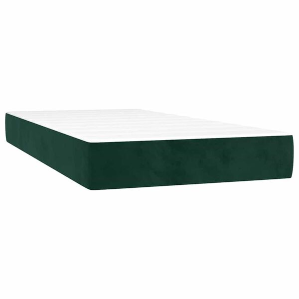 vidaXL Sommier &agrave; lattes de lit avec matelas Vert fonc&eacute; 90x200 cm