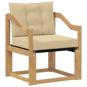 vidaXL Canap&eacute; d&rsquo;ext&eacute;rieur Bois d'Acacia Massif Blanc et beige