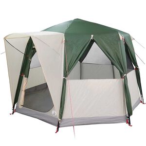vidaXL Tente de cabine 3 personnes Vert et blanc 320 x 320 x 203 cm