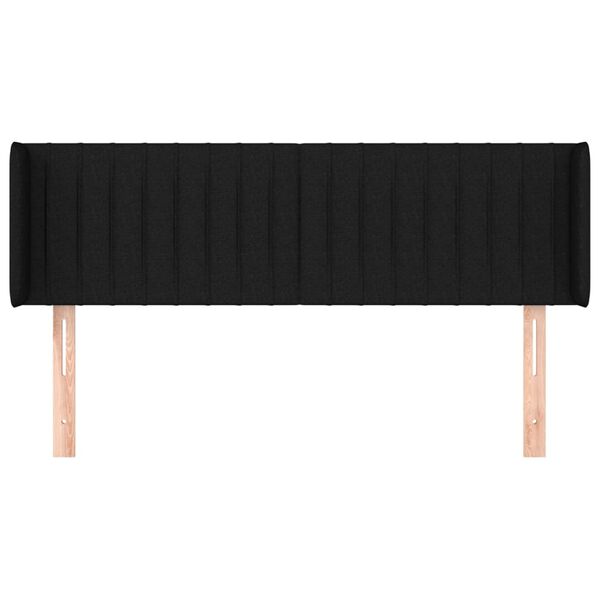vidaXL T&ecirc;te de lit avec oreilles Noir 147x16x78/88 cm Tissu