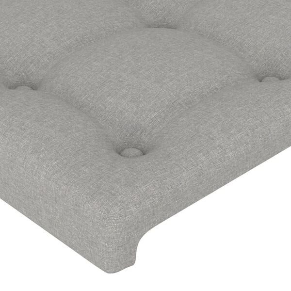 vidaXL T&ecirc;tes de lit 2 pcs gris clair 80x5x78/88 cm tissu