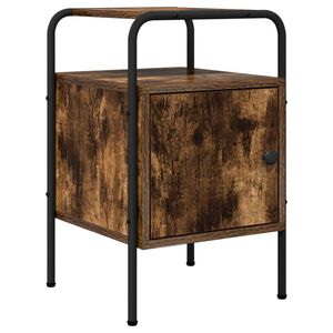 vidaXL Table de chevet Ch&ecirc;ne fum&eacute; 35 x 36,5 x 56 cm Bois d'ing&eacute;nierie