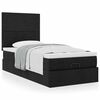 vidaXL Lit ottoman avec matelas noir 90x200 cm tissu