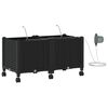 vidaXL Porte-plante de jardin avec irrigation et roues 2 pc Noir PP