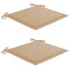 vidaXL Chaises &agrave; manger d'ext&eacute;rieur lot de 2 et coussins Acacia massif