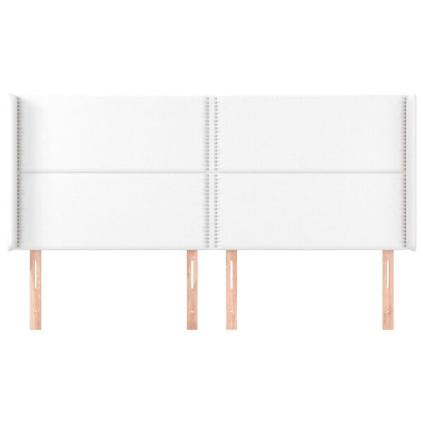 vidaXL T&ecirc;te de lit avec oreilles Blanc 183x16x118/128 cm Similicuir
