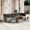 vidaXL Salon de jardin 8 pcs avec coussins gris r&eacute;sine tress&eacute;e