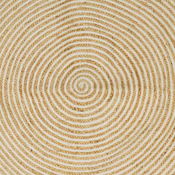 vidaXL Tapis Naturel et Blanc 140 x 200 cm Jute