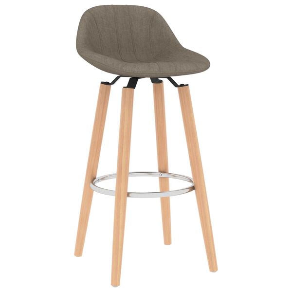 vidaXL Tabourets de bar lot de 2 taupe tissu