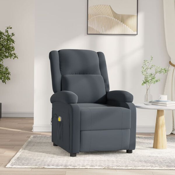 vidaXL Fauteuil électrique de massage Gris foncé velours