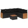 vidaXL Salon de jardin 7 pcs avec coussins noir r&eacute;sine tress&eacute;e