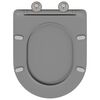 vidaXL Si&egrave;ge de toilette Gris 47 x 36 x 3,4 cm Duroplast