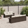 vidaXL Salon de jardin 8 pcs avec coussins marron r&eacute;sine tress&eacute;e