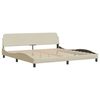 vidaXL Lit avec matelas Dover cr&egrave;me 200x200 cm tissu