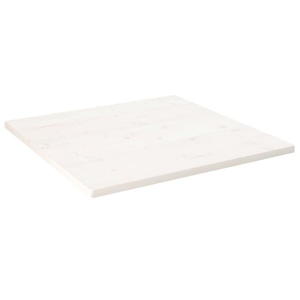 vidaXL Dessus de table blanc 80x80x2,5 cm bois de pin massif