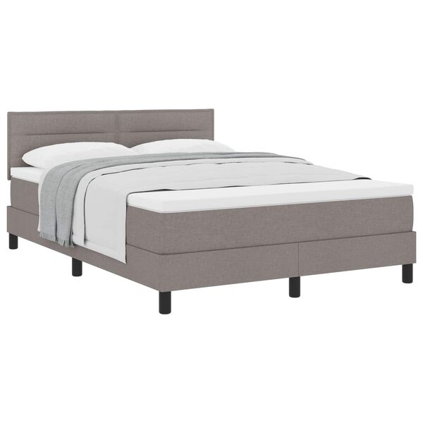 vidaXL Lit &agrave; ressorts avec matelas Taupe 140 x 190 cm tissu