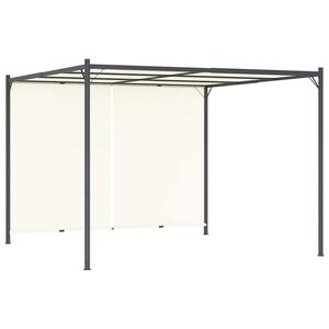 vidaXL Pergola avec toit r&eacute;glable Cr&egrave;me Blanc 3x3 m Acier