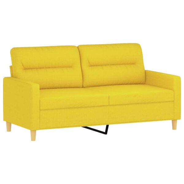 vidaXL Canap&eacute; &agrave; 2 places Jaune clair 140 cm Tissu