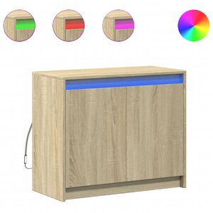 vidaXL Buffet avec LED ch&ecirc;ne sonoma 72x34x61 cm bois d'ing&eacute;nierie