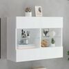 vidaXL Meuble TV mural avec lumi&egrave;res LED blanc 78,5x30x60,5 cm