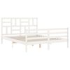 vidaXL Cadre de lit sans matelas blanc bois de pin massif