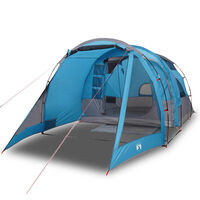 vidaXL Tente de camping tunnel 4 personnes bleu imperméable