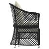 vidaXL Salon de jardin 2 pcs avec coussins Noir R&eacute;sine tress&eacute;e