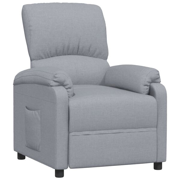 vidaXL Fauteuil inclinable Gris clair Tissu