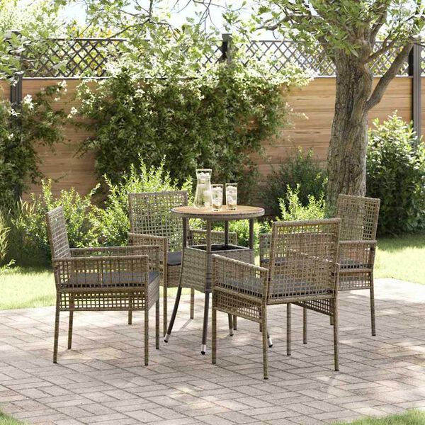 vidaXL Ensemble de salle &agrave; manger pour jardin 5 pcs Gris polyrotin