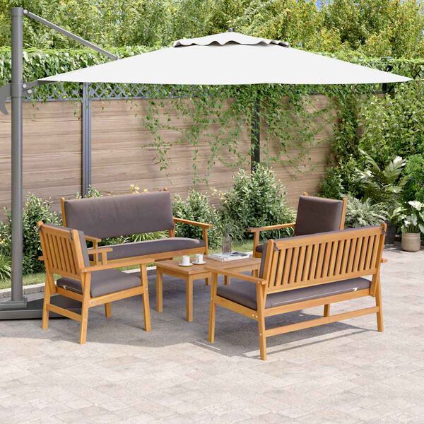 vidaXL Ensemble de canap&eacute; de jardin 5 pcs Marron Bois d'Acacia Massif