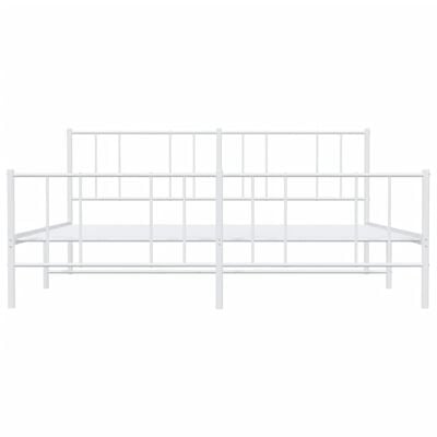 vidaXL Cadre de lit métal sans matelas et pied de lit blanc 200x200 cm