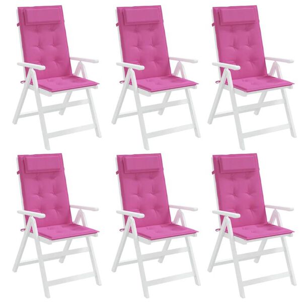 vidaXL Coussins de chaise &agrave; dossier haut lot de 6 rose tissu oxford