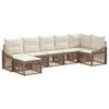 vidaXL Ensemble de canap&eacute; de jardin 7 pcs Beige polyrotin