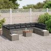 vidaXL Ensemble de canapé de jardin 11 pcs Gris