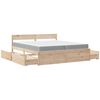 vidaXL Lit avec tiroirs et matelas 200x200 cm bois massif de pin